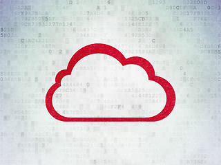 Image showing Cloud technology concept: Cloud on Digital Paper background