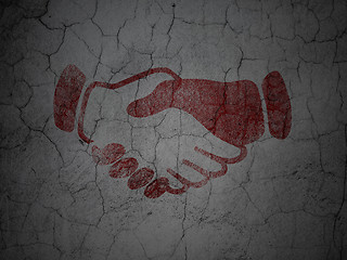 Image showing Finance concept: Handshake on grunge wall background