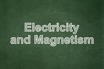 Image showing Science concept: Electricity And Magnetism on chalkboard background