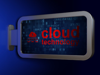 Image showing Cloud computing concept: Cloud Technology and Cloud Network on billboard background