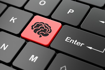 Image showing Science concept: Brain on computer keyboard background