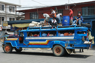 Image showing Crowded Philippine Jeepney.