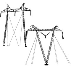 Image showing transmission power lines. illustration.