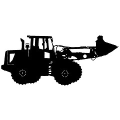 Image showing Silhouette of a heavy loaders with  ladle. illustration