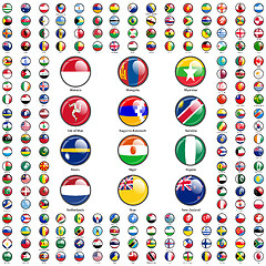 Image showing Set Flags of world sovereign states. illustration