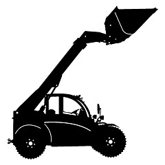 Image showing Silhouette of a heavy loaders with  ladle. illustration