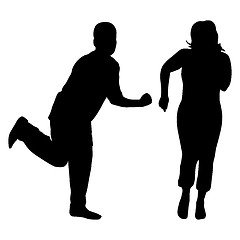 Image showing Silhouettes of dancing men and women. illustration