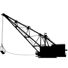 Image showing Dragline walking excavator with a ladle. illustration