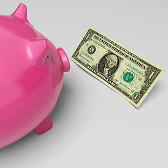 Image showing Piggy Dollars Shows Money Savings And Wealth