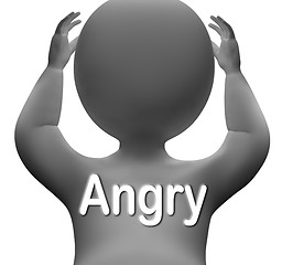 Image showing Angry Character Means Mad Outraged Or Furious