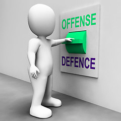 Image showing Offense Defence Switch Shows Attack Or Defend