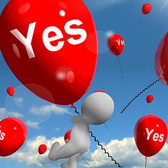 Image showing Yes Balloons Means Certainty and Affirmative Approval