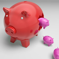 Image showing Piggybanks Inside Piggybank Showing Monetary Growth