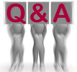 Image showing Q&A Placards Shows Online Support And Assistance