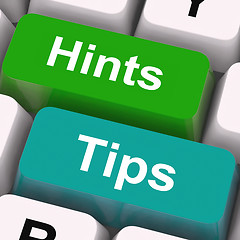 Image showing Hints Tips Keys Mean Guidance And Advice