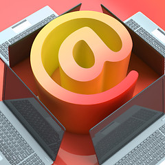 Image showing E-mail Symbol Laptops Shows Online Mailing Communication