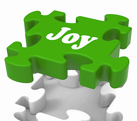 Image showing Joy Puzzle Shows Cheerful Joyful And Enjoy