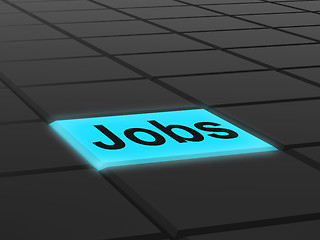 Image showing Jobs Button Shows Hiring Recruitment Online Hire Job