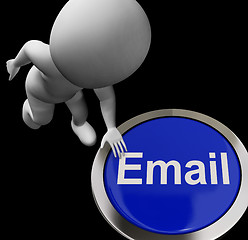 Image showing Email Button For Emailing And Internet Communication