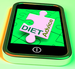 Image showing Diet Advice On Smartphone Shows Healthy Diets Online