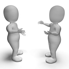 Image showing Conversation Between Two 3d Characters Showing Communication 
