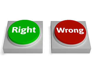 Image showing Right Wrong Buttons Show True Or False