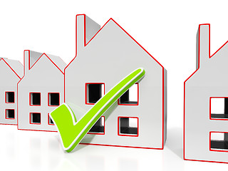 Image showing House Icons With Tick Showing House For Sale