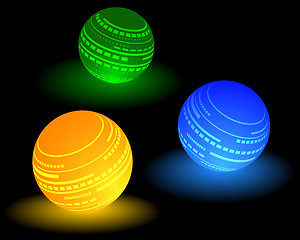 Image showing three multi-colored ball