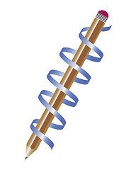 Image showing pencil with ribbon