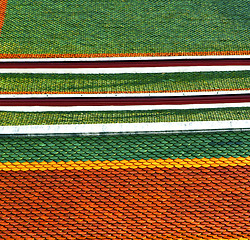 Image showing thailand   colors roof wat  palaces in the temple  bangkok 