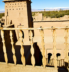 Image showing brown old  construction in  africa terrace mountain snow