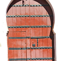 Image showing historical in  antique building door morocco style africa   wood