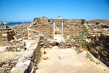 Image showing famous   in delos  the historycal   ruin site