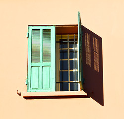 Image showing  window in morocco africa and old construction wal brick histori