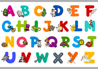 Image showing alphabet with objects for kids