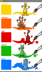 Image showing primary colors with cartoon aliens