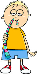 Image showing boy with jelly candy cartoon