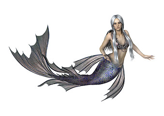 Image showing Fantasy Mermaid on White