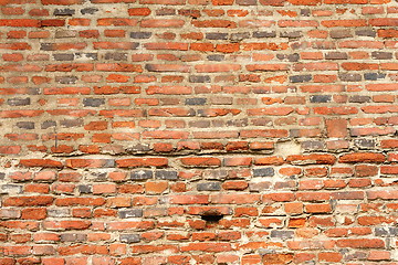 Image showing old wall made of red bricks