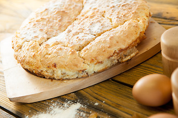 Image showing delicious home made cake on the wooden table