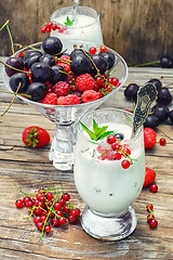 Image showing milk cocktail with berries