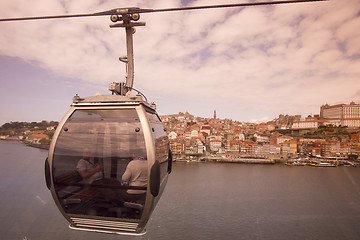 Image showing EUROPE PORTUGAL PORTO CABLE CAR DOURO RIVER