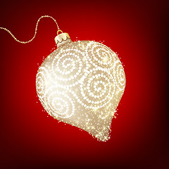 Image showing Twinkling gold bauble. EPS 10