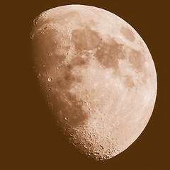 Image showing Retro looking Gibbous moon