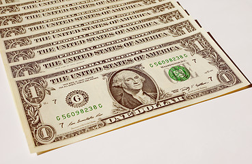 Image showing Retro look Dollar notes 1 Dollar