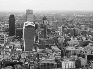 Image showing Black and white Aerial view of London