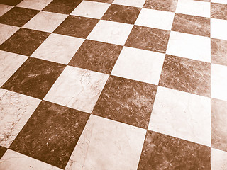 Image showing Retro looking Checkered floor