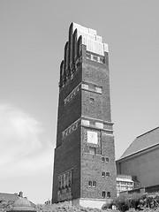 Image showing Black and white Wedding Tower in Darmstadt