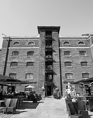 Image showing Black and white West India Quay in London