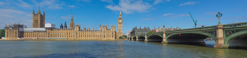 Image showing Westminster Bridge and Houses of Parliament in London